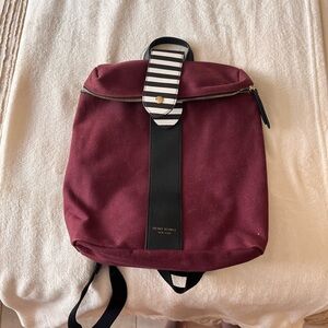 Henri Bendel Burgundy and Black Backpack